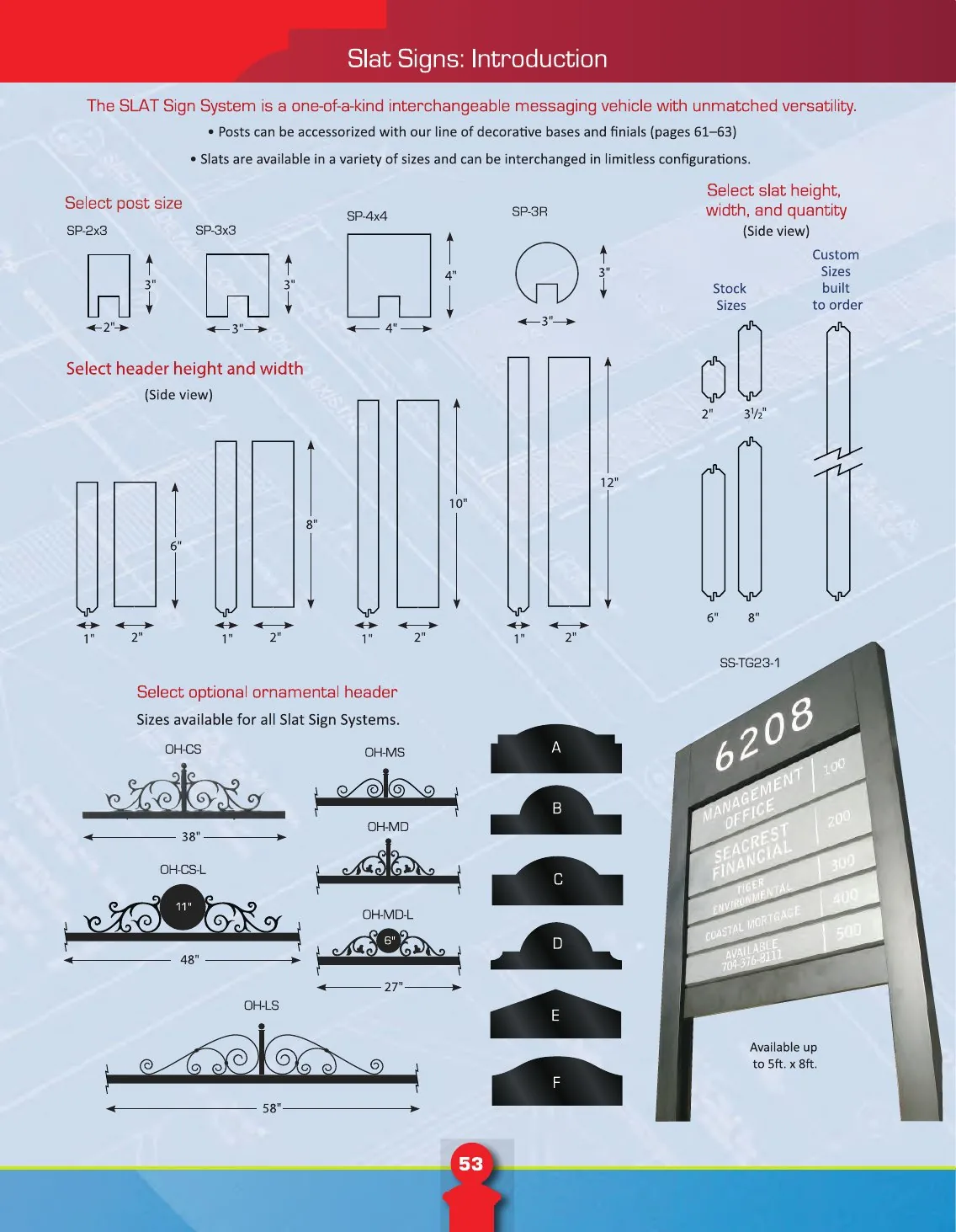 Slat Signs catalog page